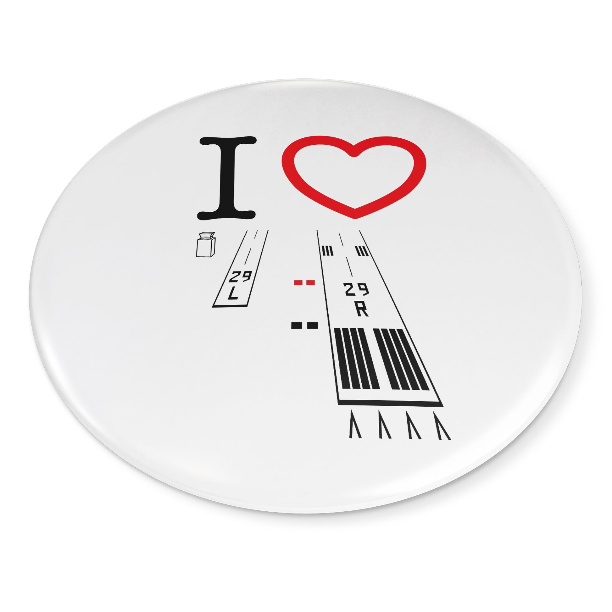 Torrance Airport Runways 29L-29R button pin (white)