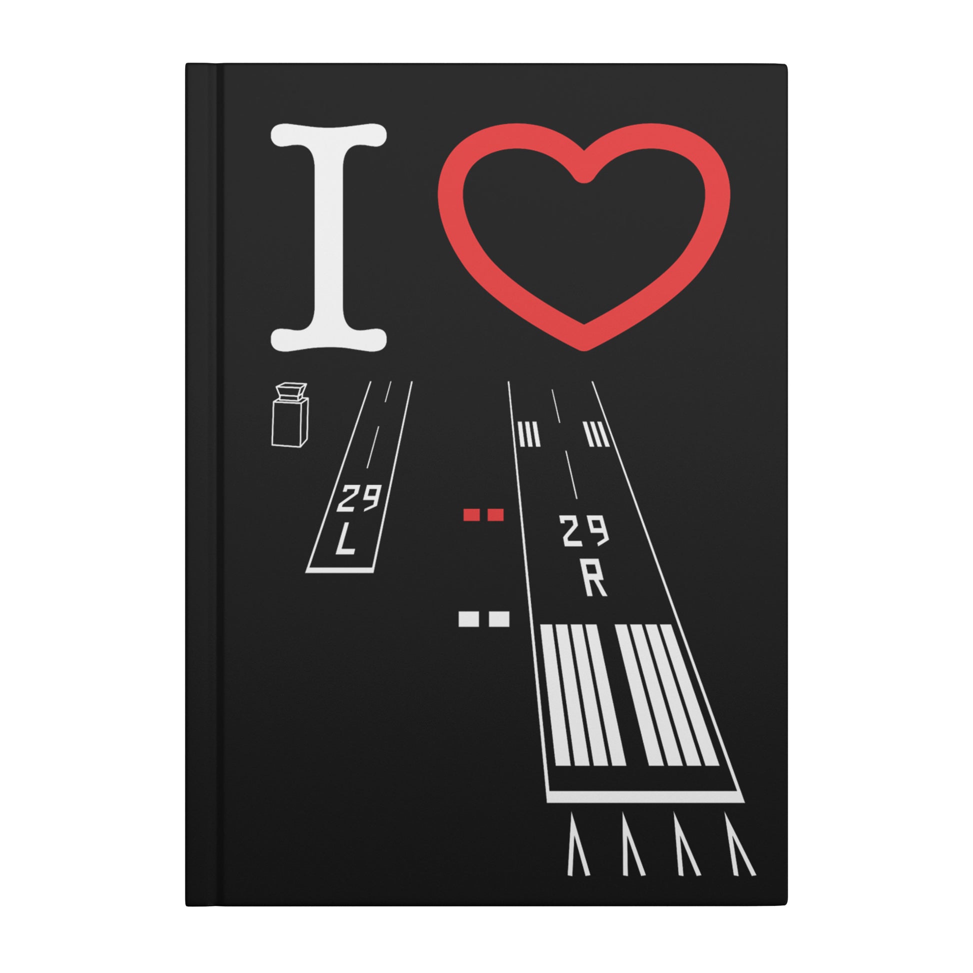 Torrance Airport Runways 29L - 29R / 11L - 11R hardcover journal (black)