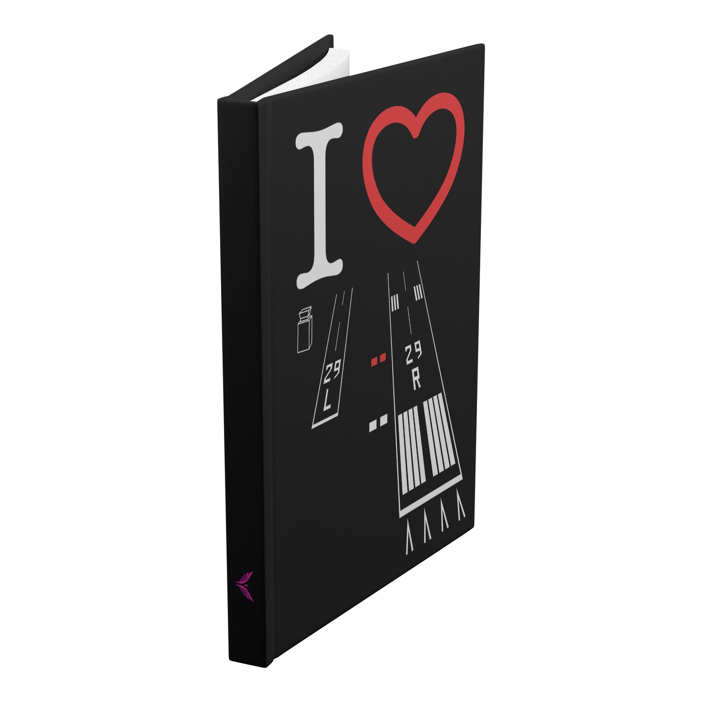 Torrance Airport Runways 29L - 29R / 11L - 11R hardcover journal (black)