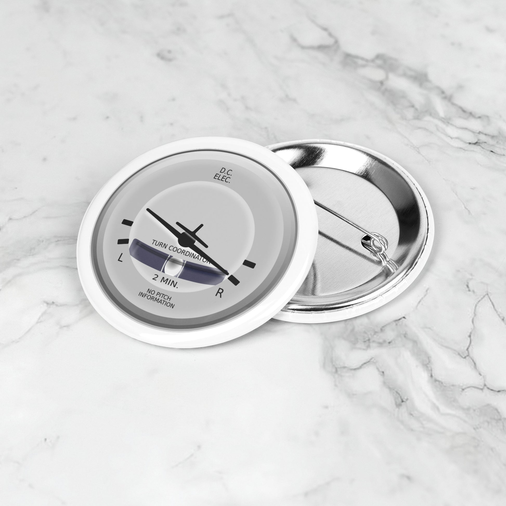 Turn Coordinator button pin (white)