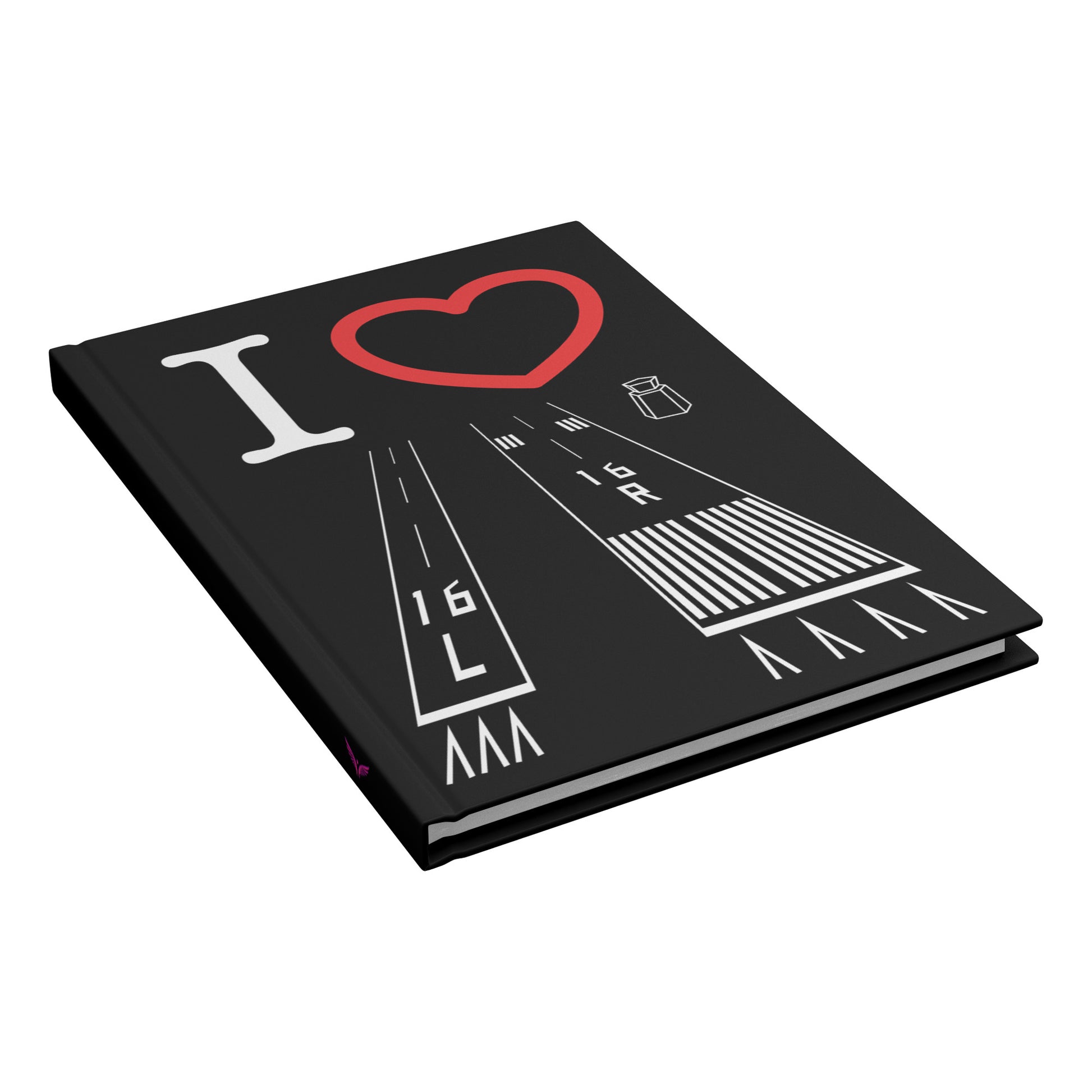 Van Nuys Airport Runways 16L - 16R / 34L - 34R hardcover journal (black)