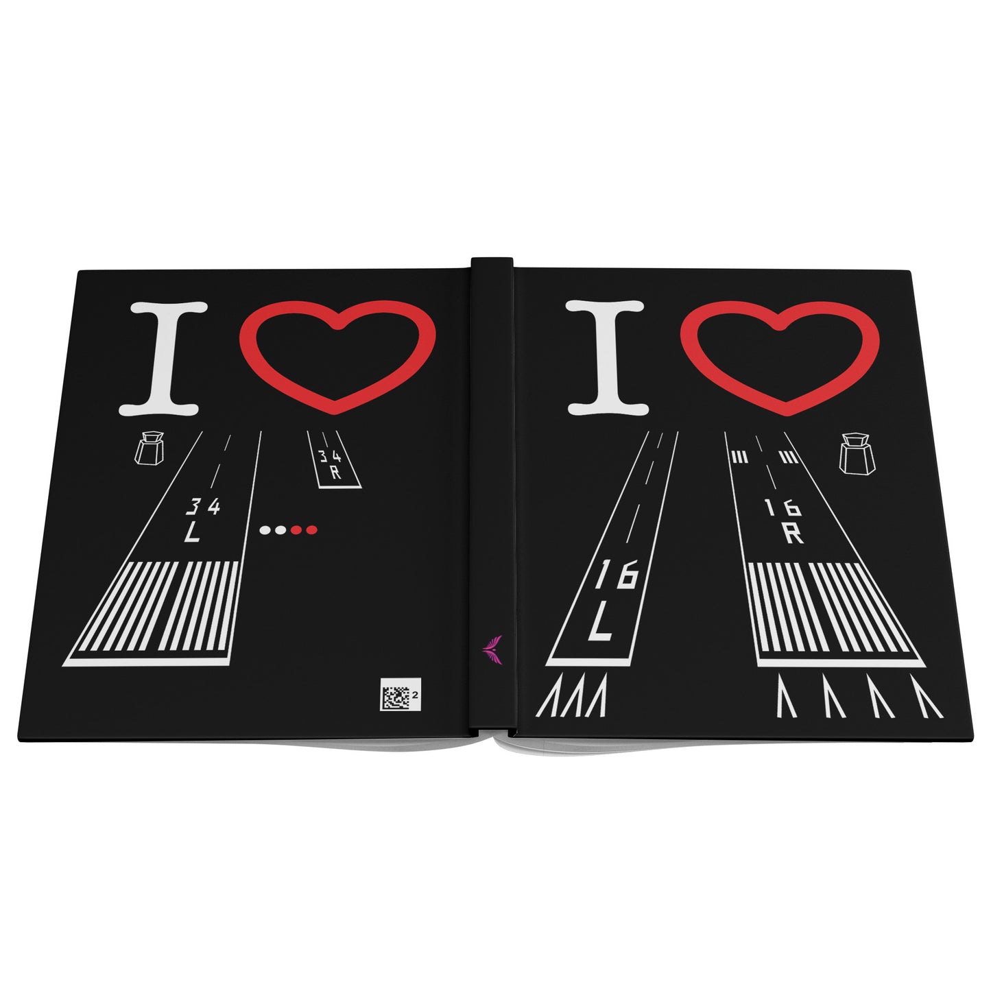 Van Nuys Airport Runways 16L - 16R / 34L - 34R hardcover journal (black)