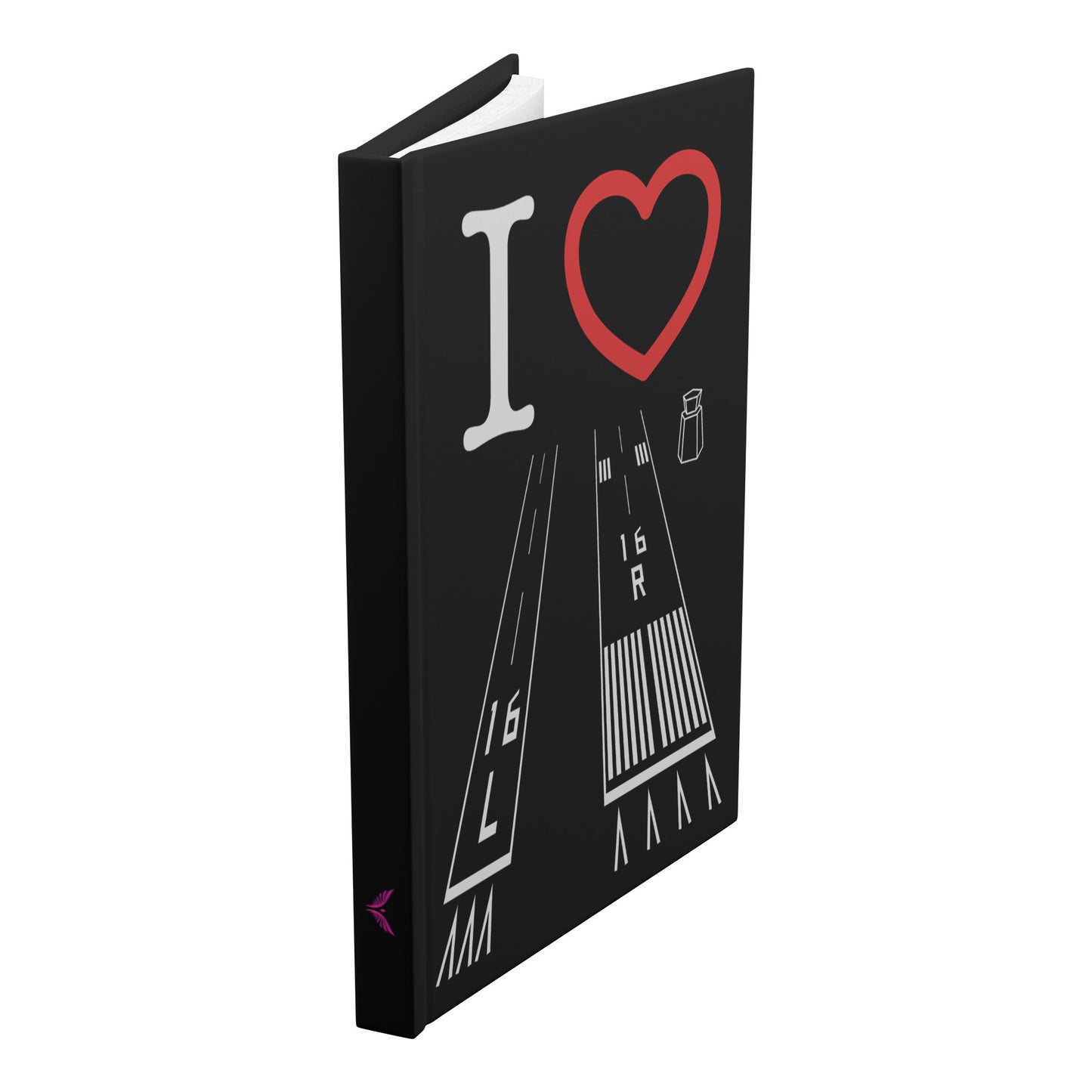 Van Nuys Airport Runways 16L - 16R / 34L - 34R hardcover journal (black)