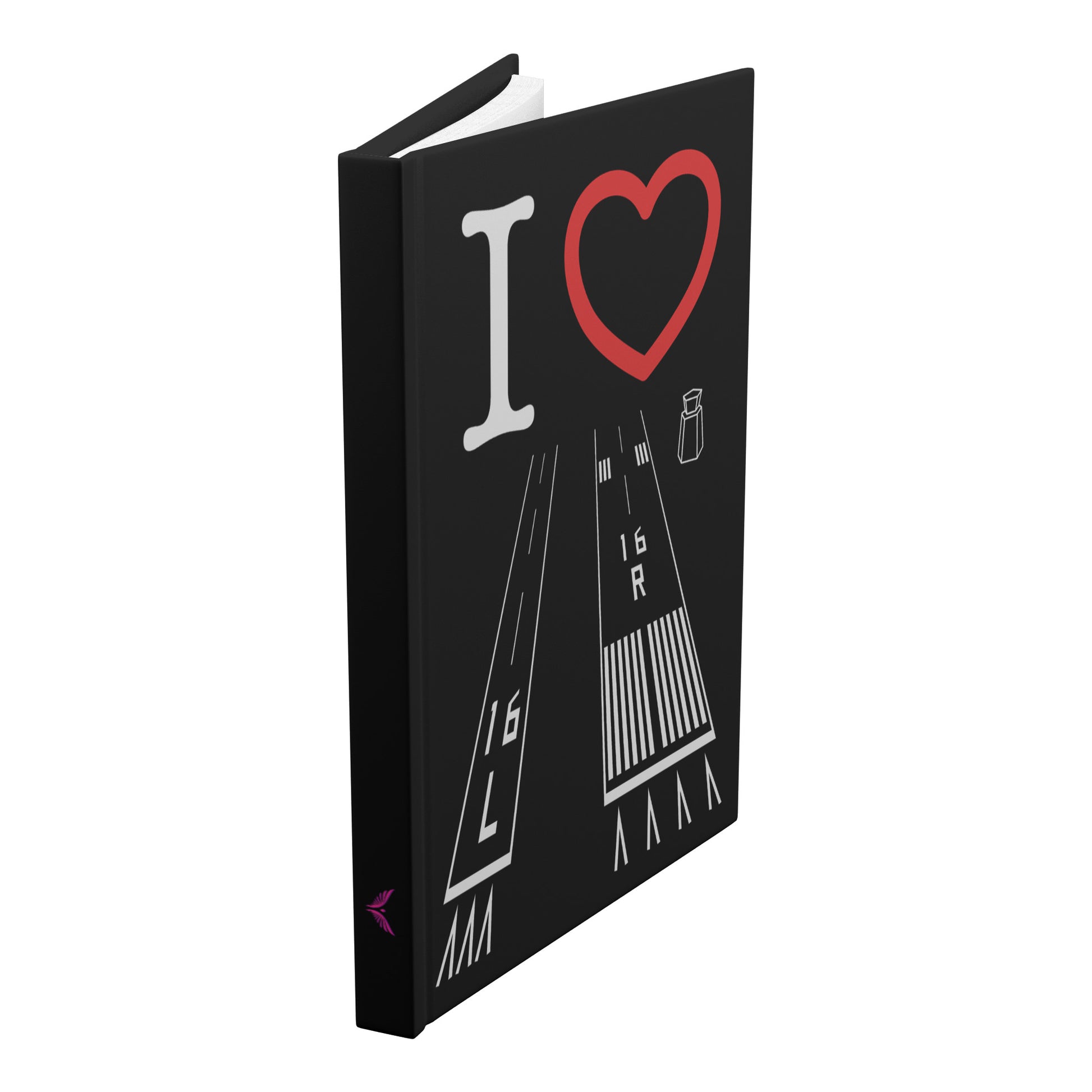 Van Nuys Airport Runways 16L - 16R / 34L - 34R hardcover journal (black)