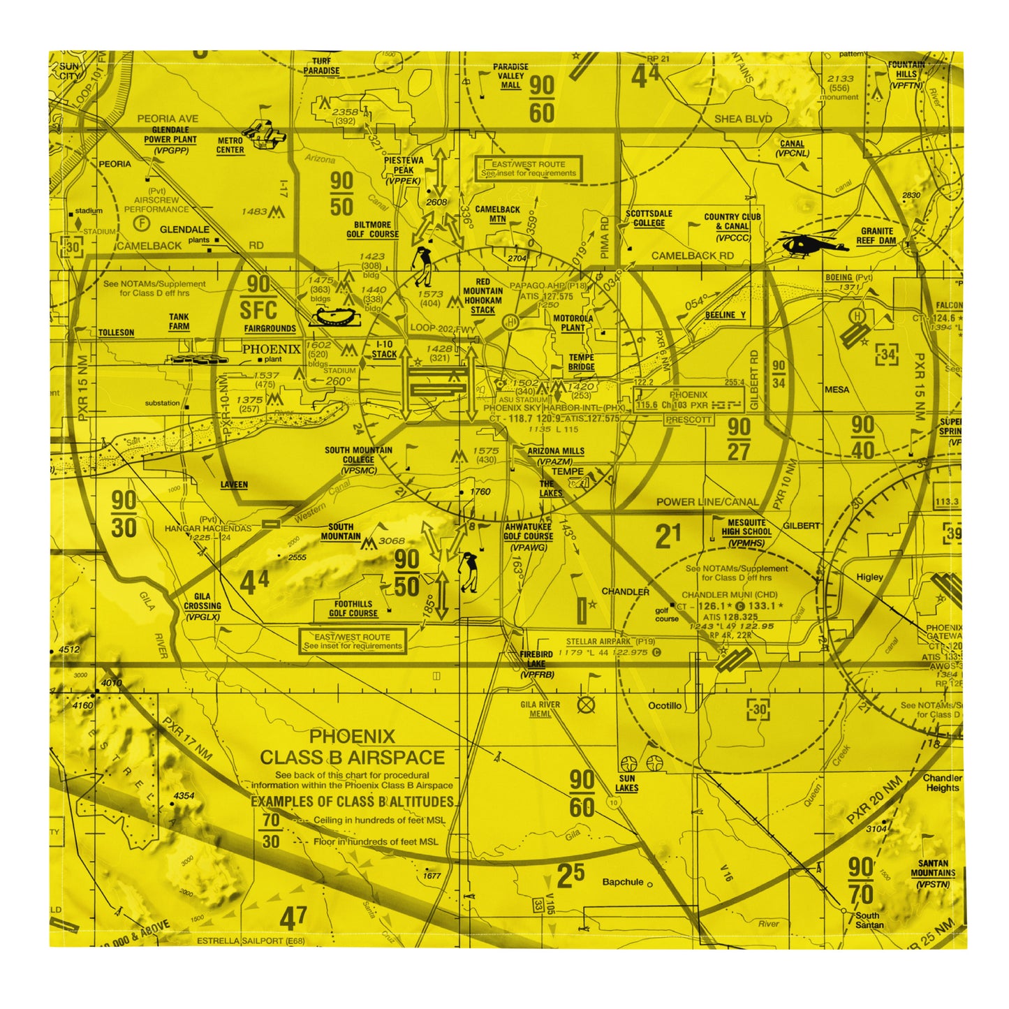 Phoenix TAC Chart bandana (yellow)