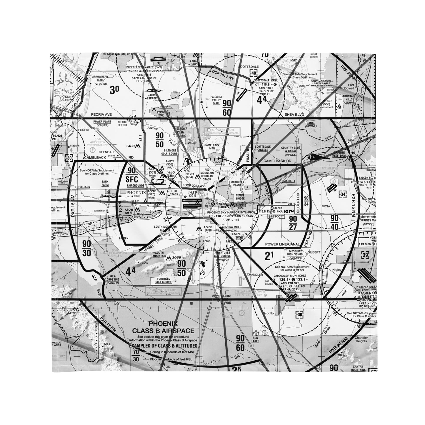 Phoenix TAC Chart bandana (b&w)