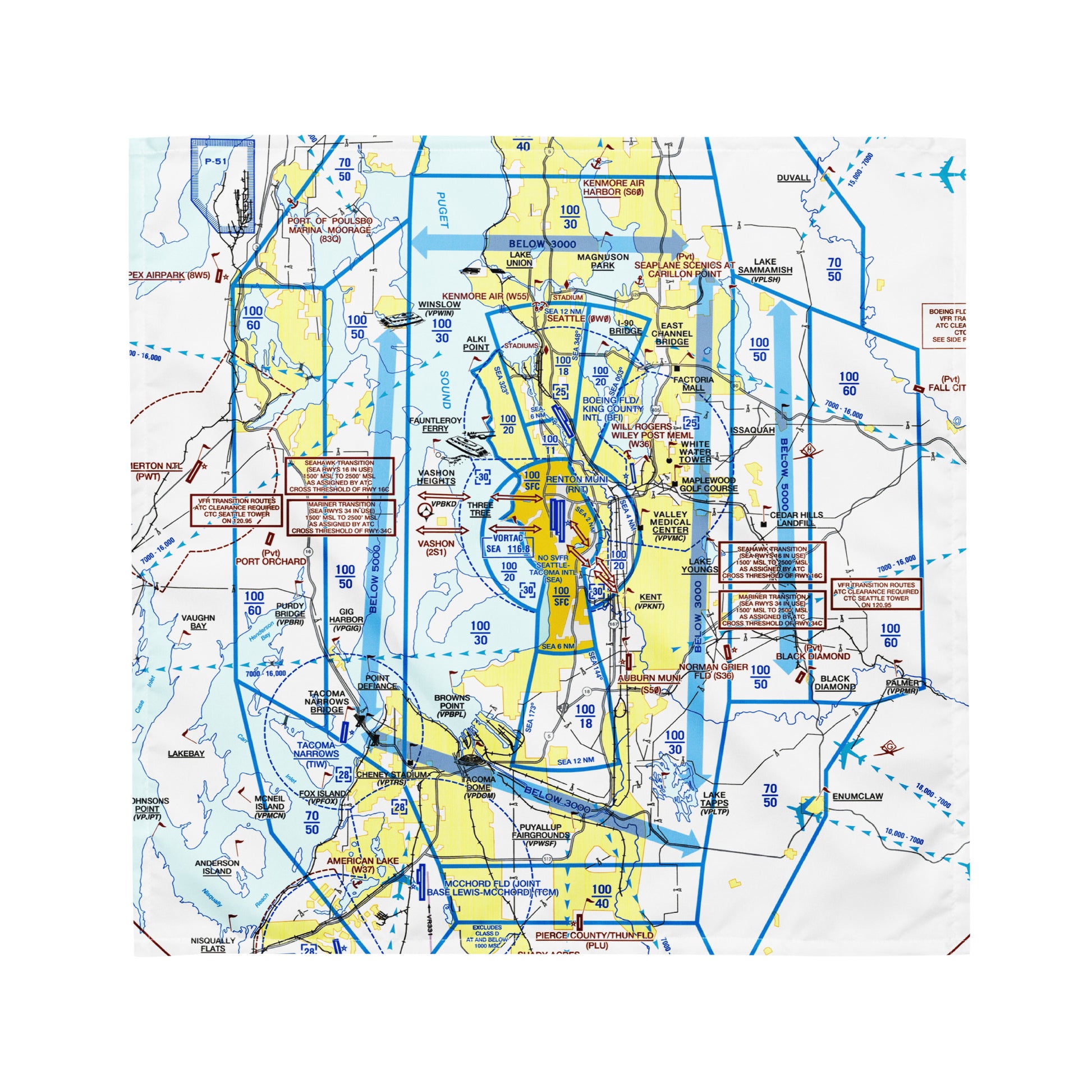 Seattle Flyway Chart bandana