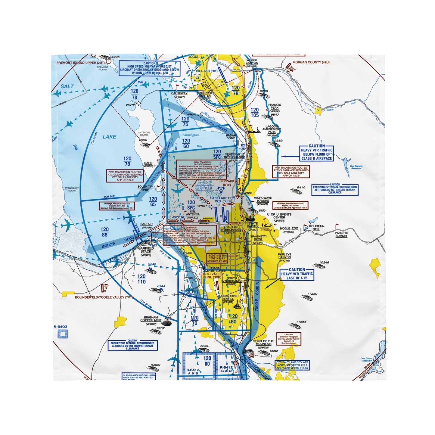 Salt Lake City Flyway Chart bandana