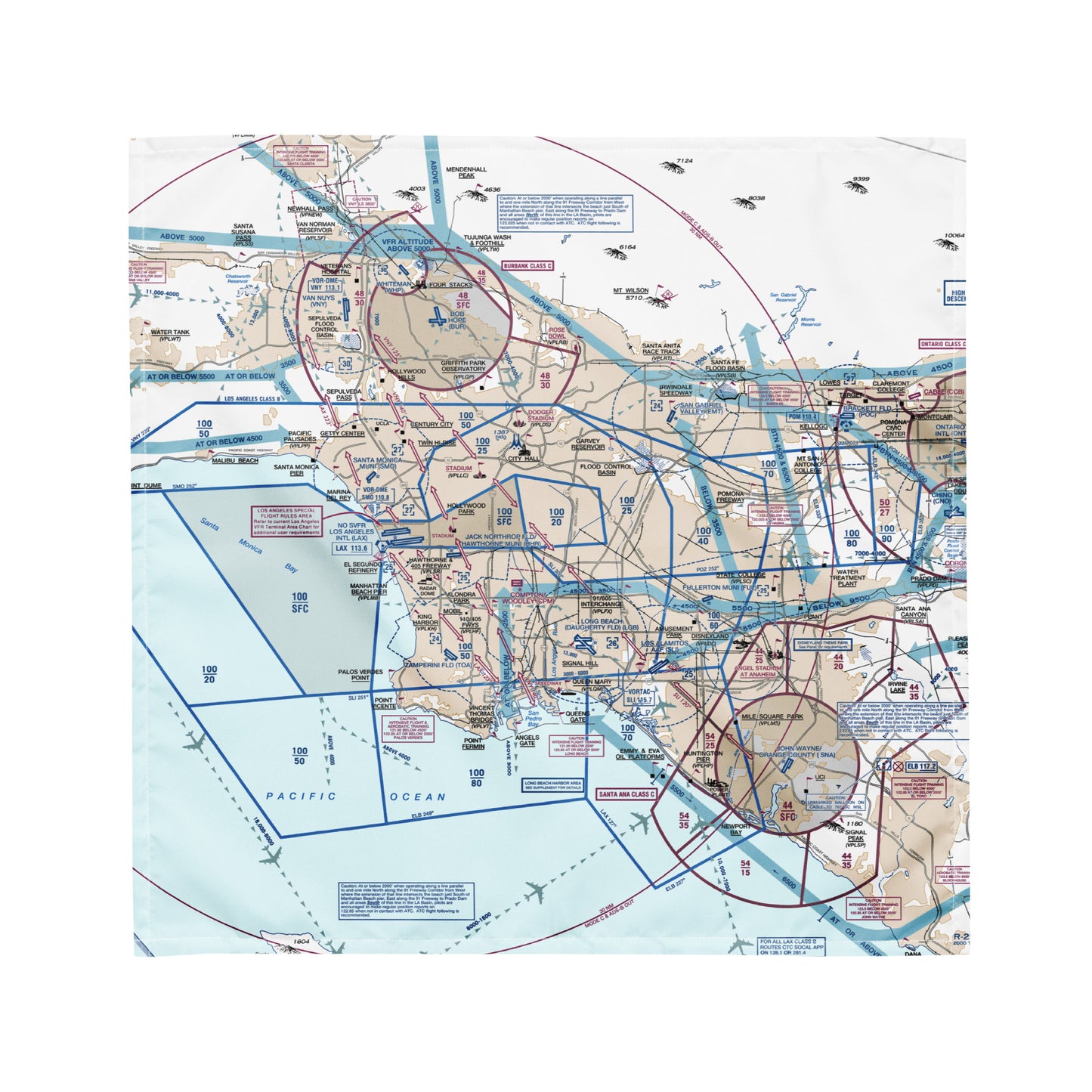 LAX Flyway Chart bandana