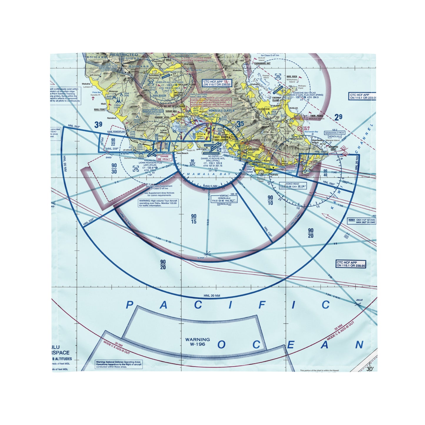Honolulu Sectional Chart bandana