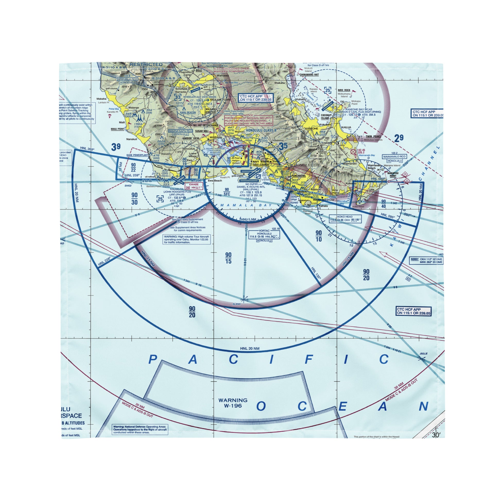 Honolulu Sectional Chart bandana