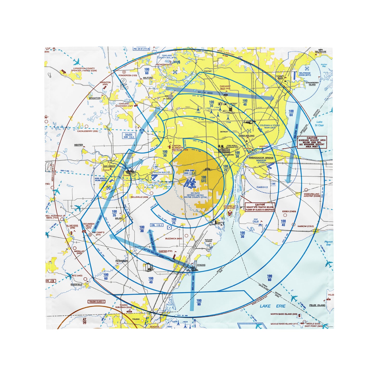 Detroit Flyway Chart bandana