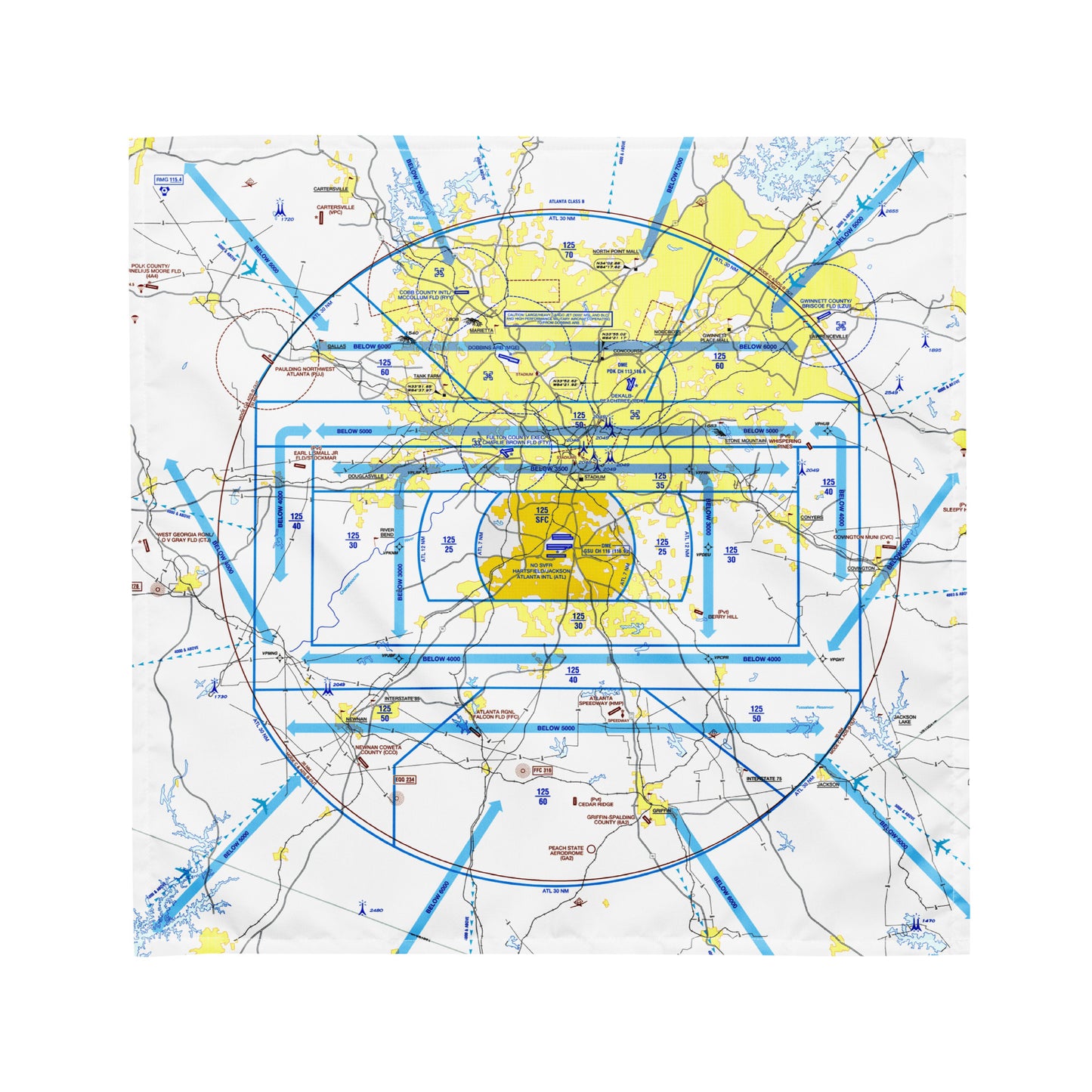 Atlanta Flyway Chart bandana