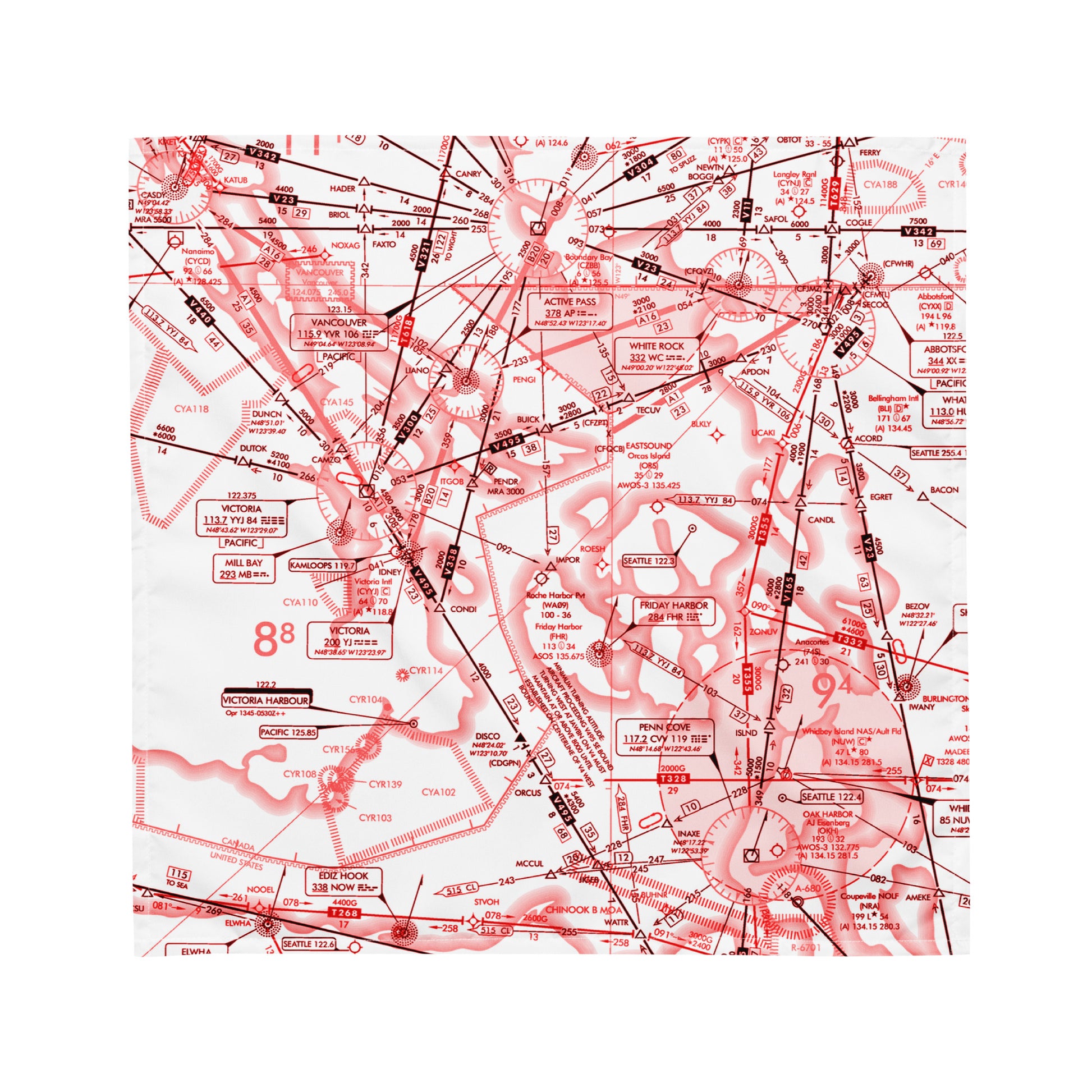 Enroute Low Altitude Chart bandana (ELUS1/red&white)