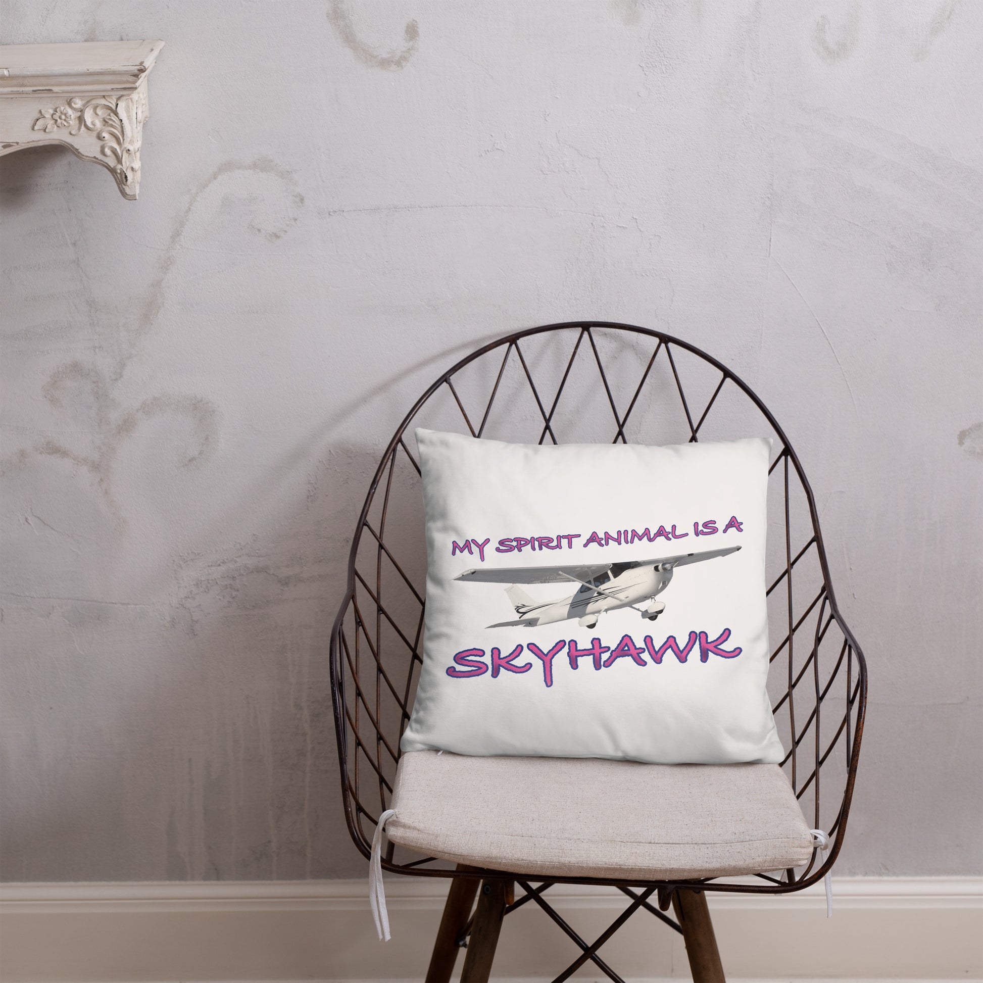 My Spirit Animal is a Skyhawk basic pillow (pink)