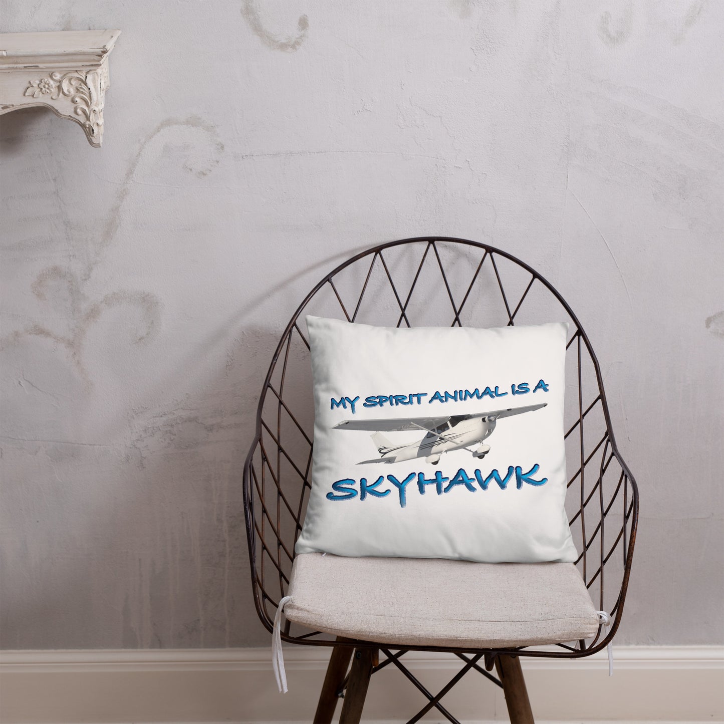 My Spirit Animal is a Skyhawk basic pillow (blue)