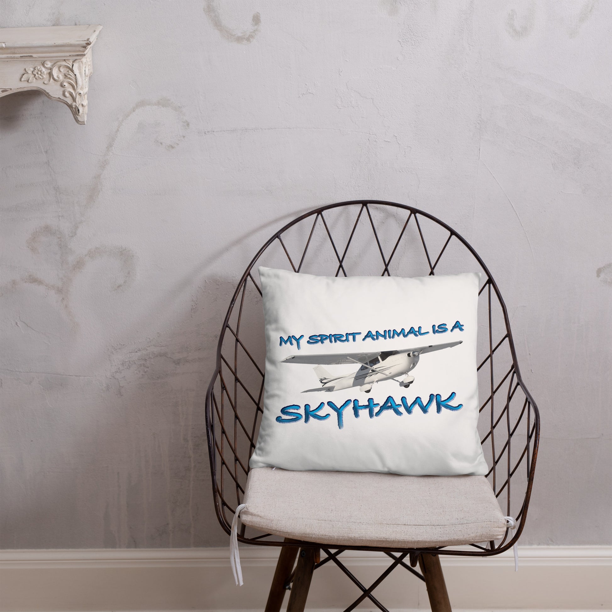 My Spirit Animal is a Skyhawk basic pillow (blue)