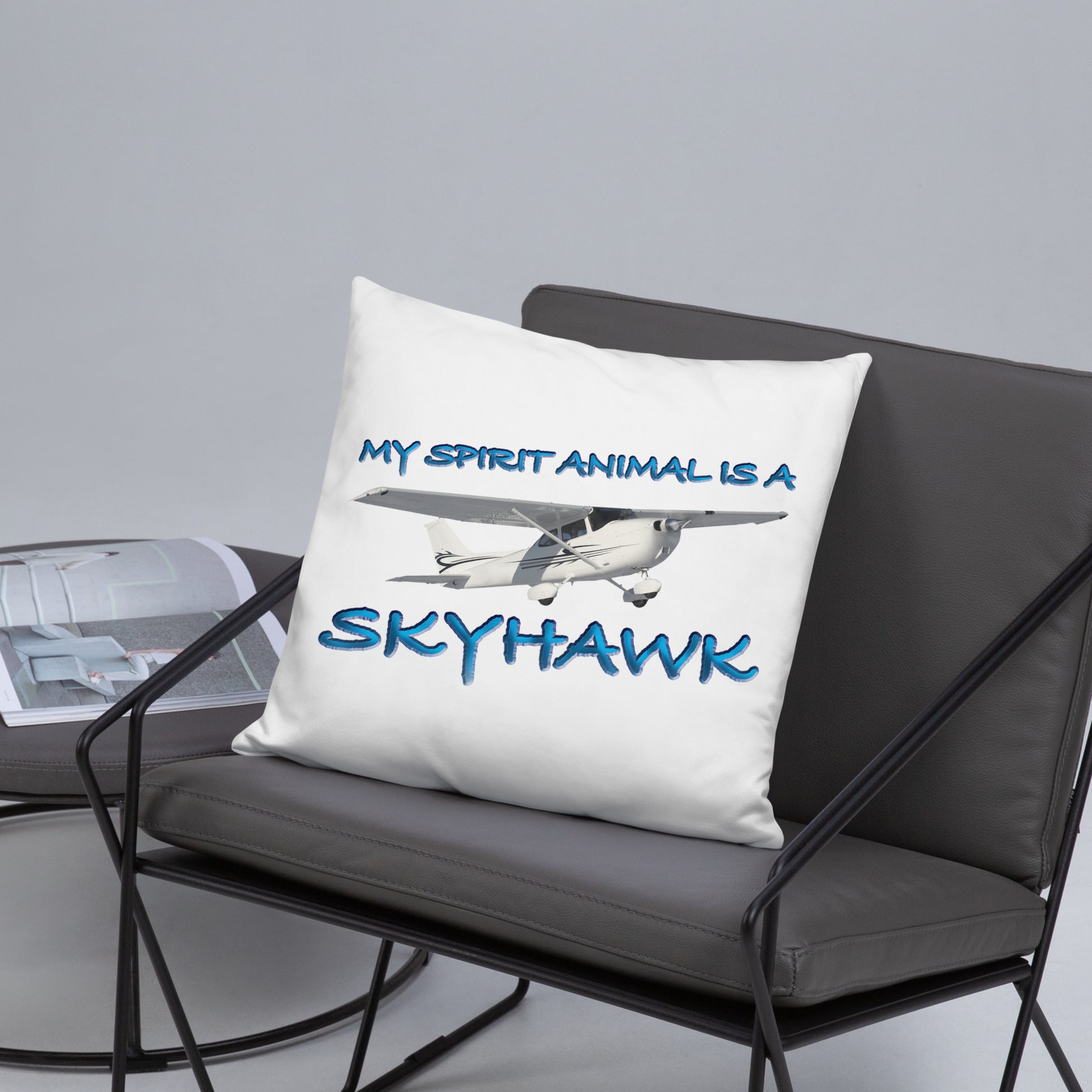 My Spirit Animal is a Skyhawk basic pillow (blue)