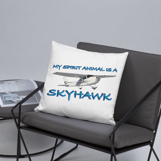 My Spirit Animal is a Skyhawk basic pillow (blue)