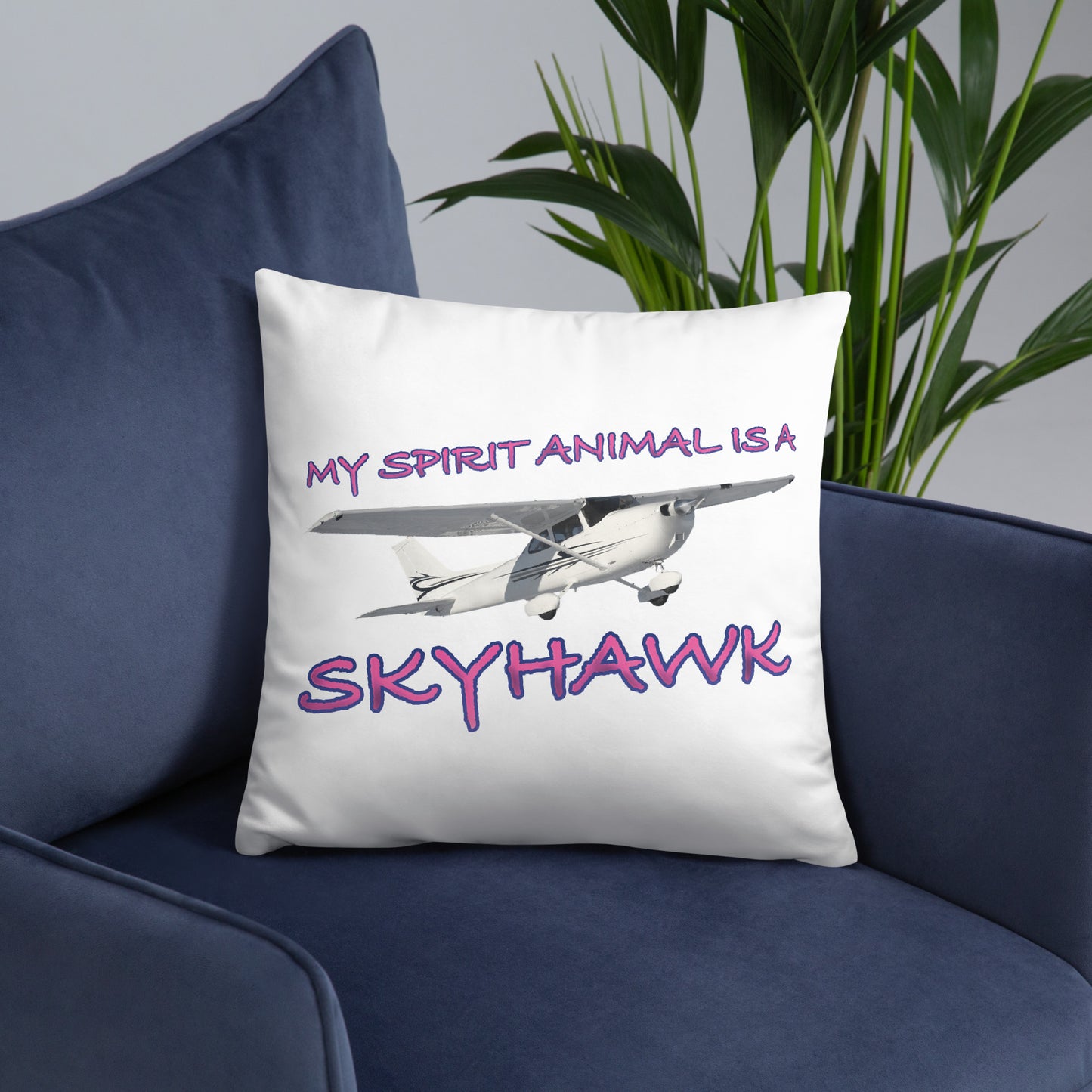 My Spirit Animal is a Skyhawk basic pillow (pink)