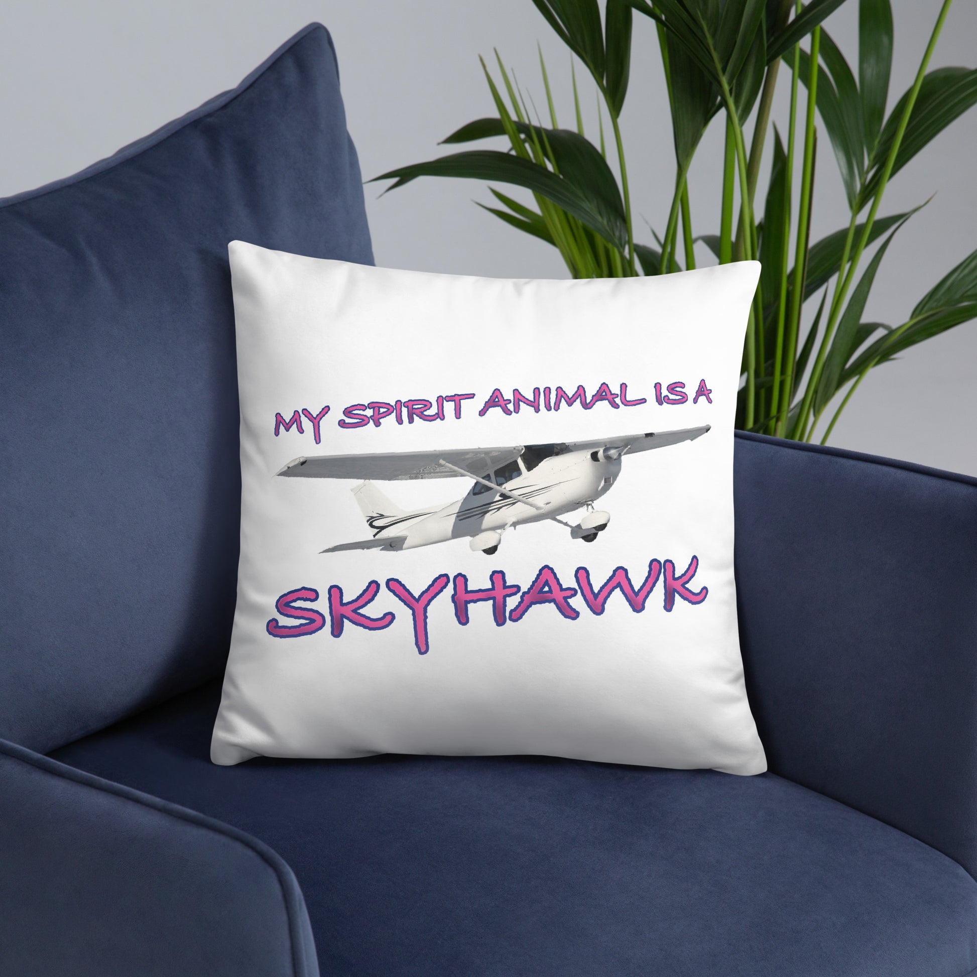My Spirit Animal is a Skyhawk basic pillow (pink)