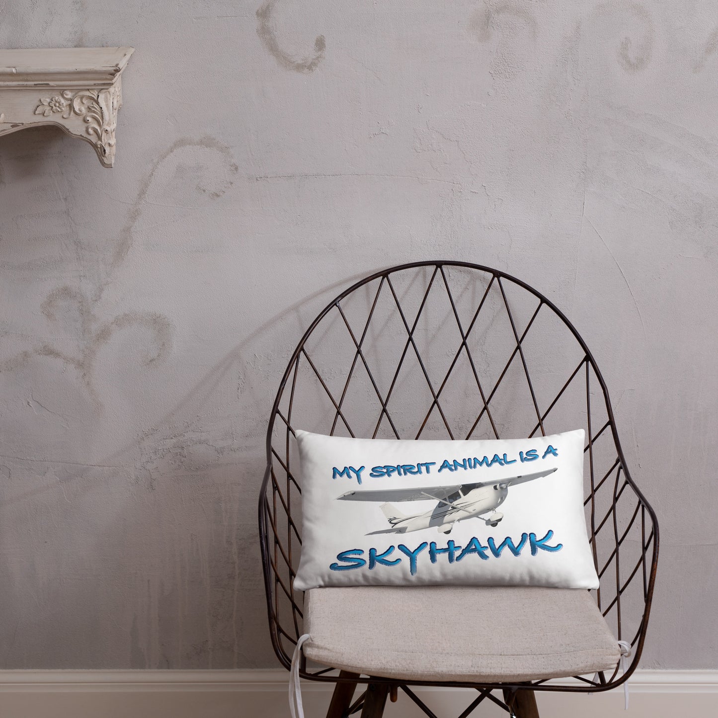 My Spirit Animal is a Skyhawk basic pillow (blue)