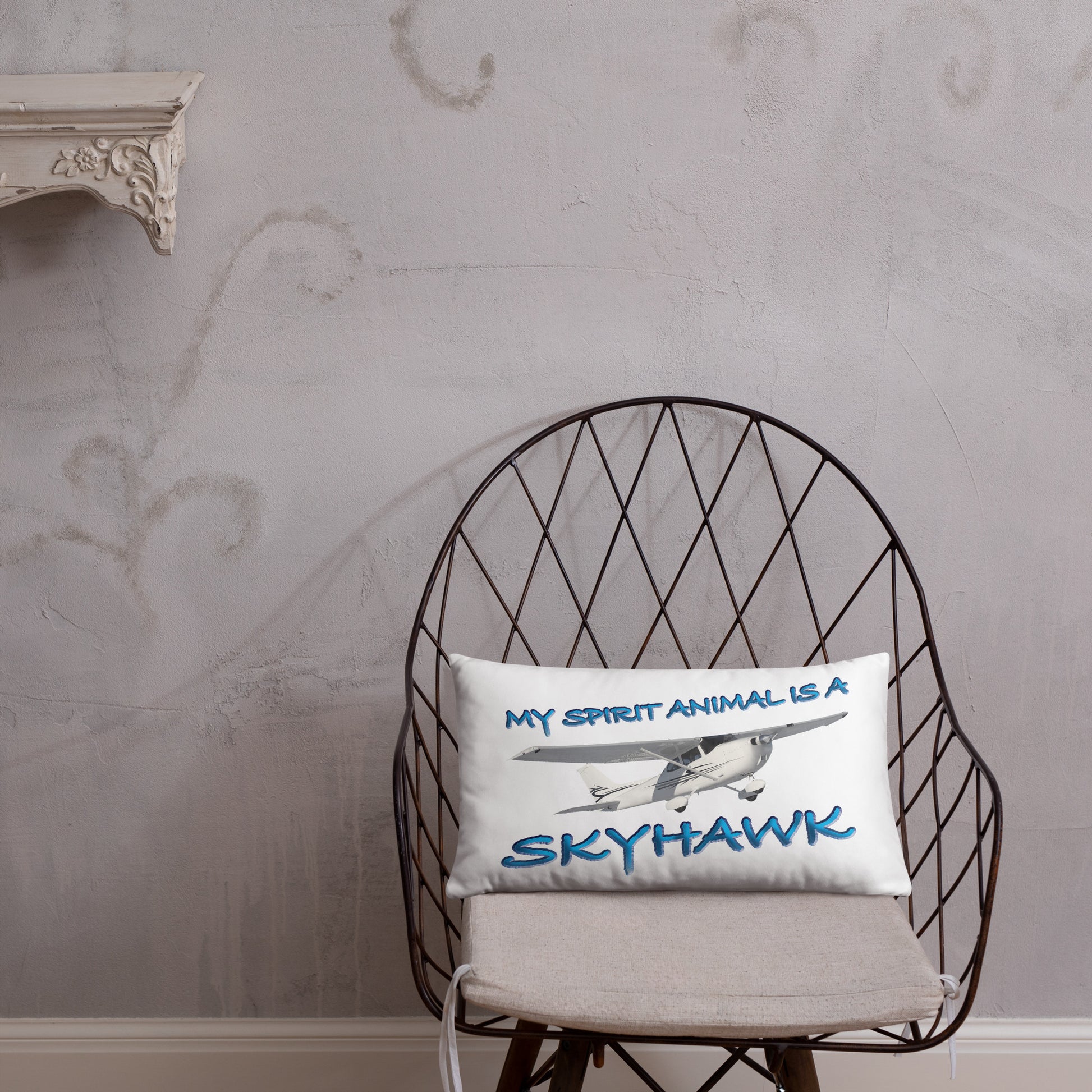 My Spirit Animal is a Skyhawk basic pillow (blue)