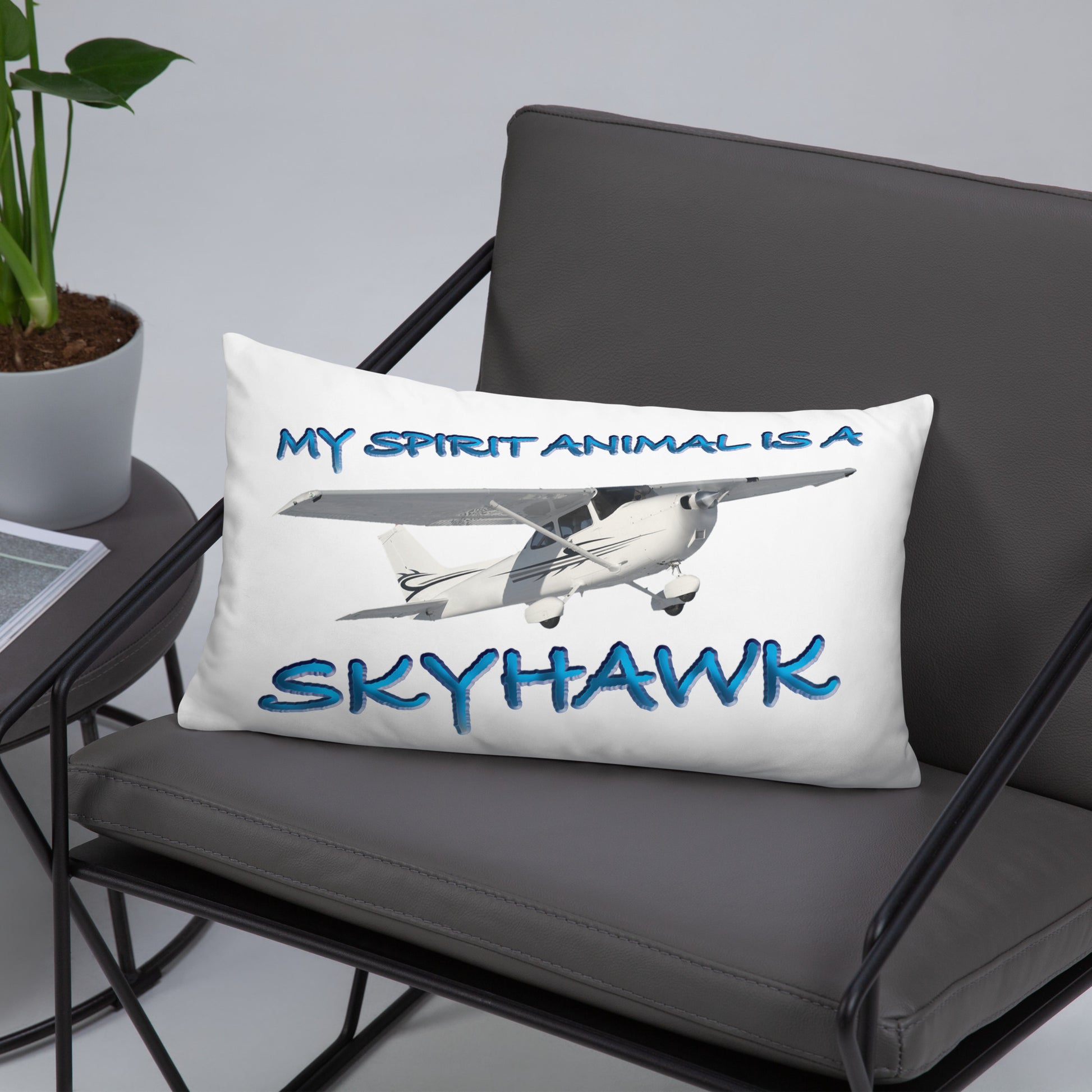 My Spirit Animal is a Skyhawk basic pillow (blue)
