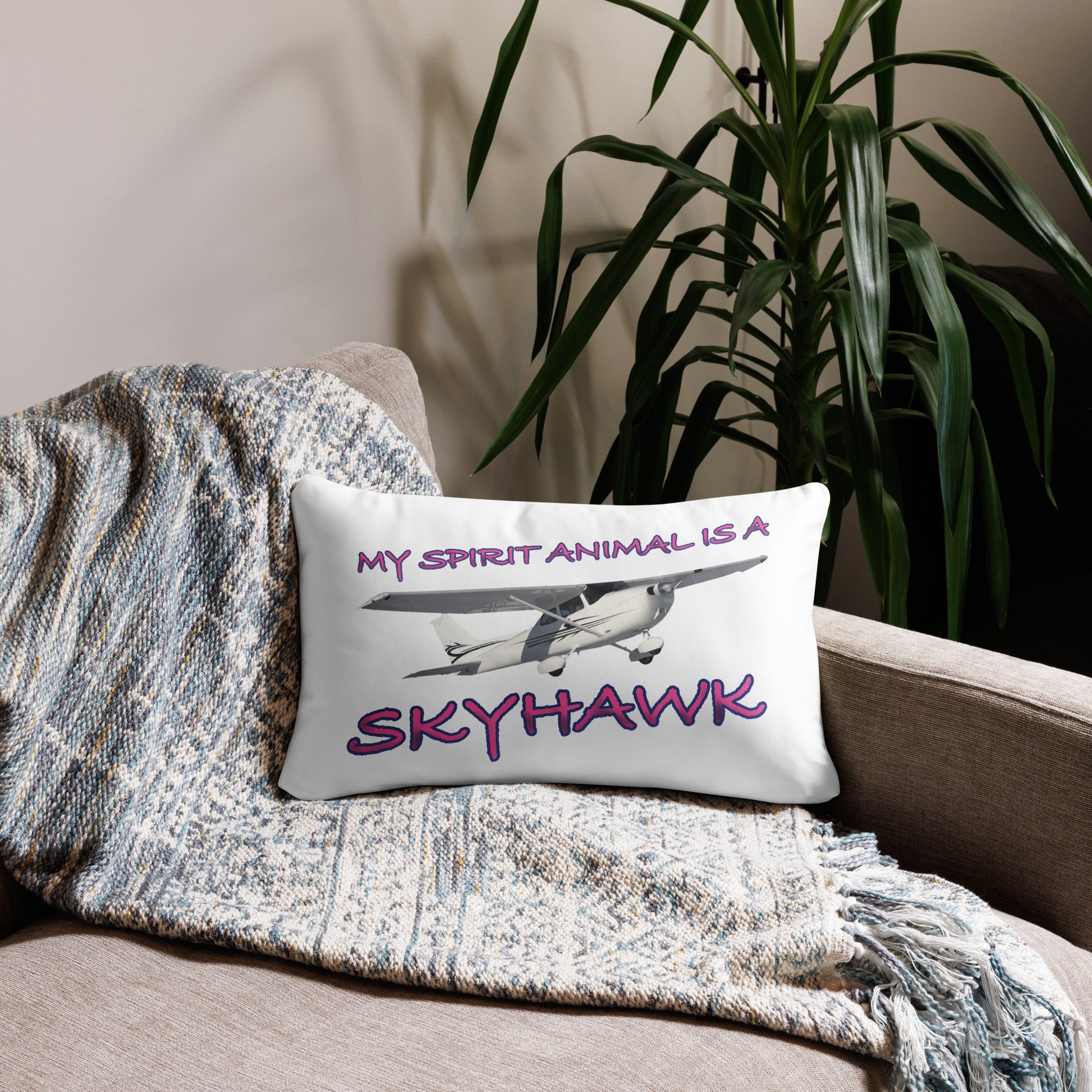 My Spirit Animal is a Skyhawk basic pillow (pink)