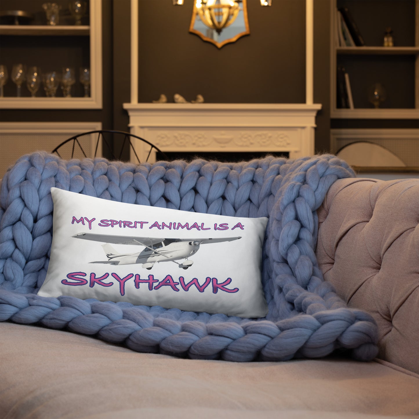 My Spirit Animal is a Skyhawk basic pillow (pink)