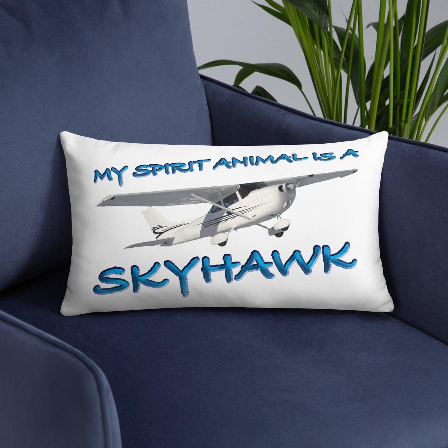 My Spirit Animal is a Skyhawk basic pillow (blue)