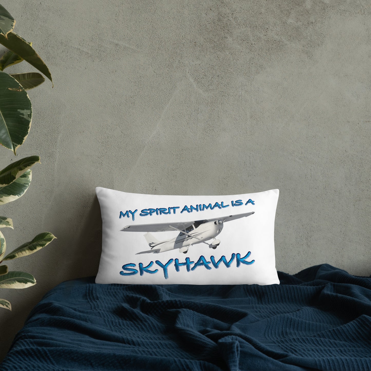 My Spirit Animal is a Skyhawk basic pillow (blue)