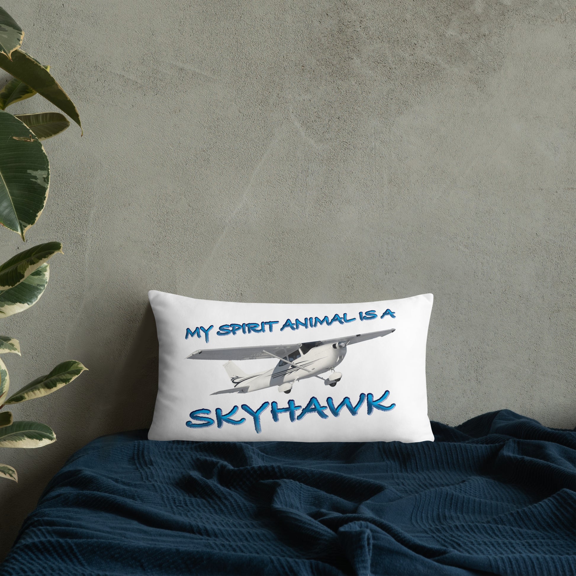 My Spirit Animal is a Skyhawk basic pillow (blue)