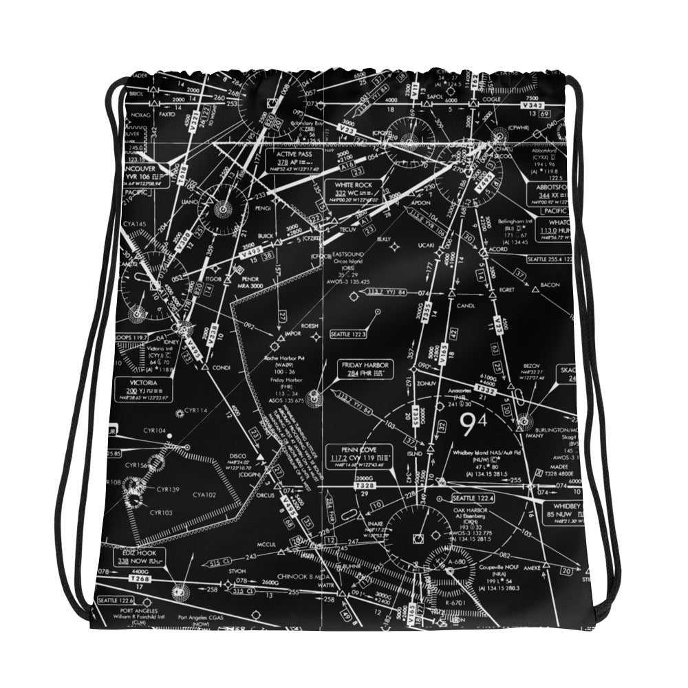 Enroute Low Altitude Chart drawstring bag (ELUS1/b&w)