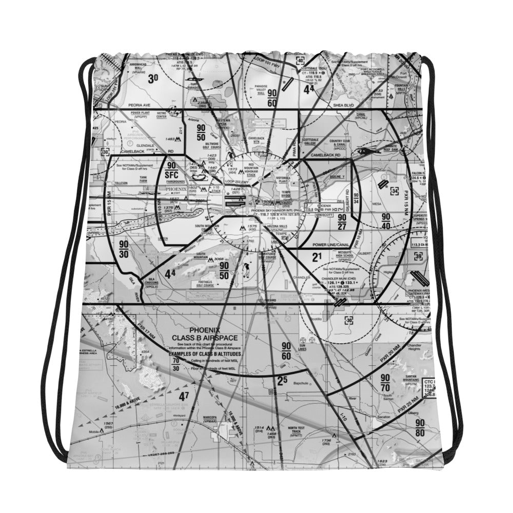 Phoenix TAC Chart drawstring bag (b&w)