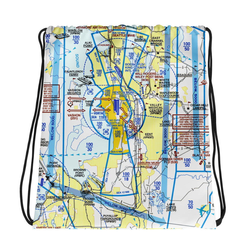 Seattle Flyway Chart drawstring bag
