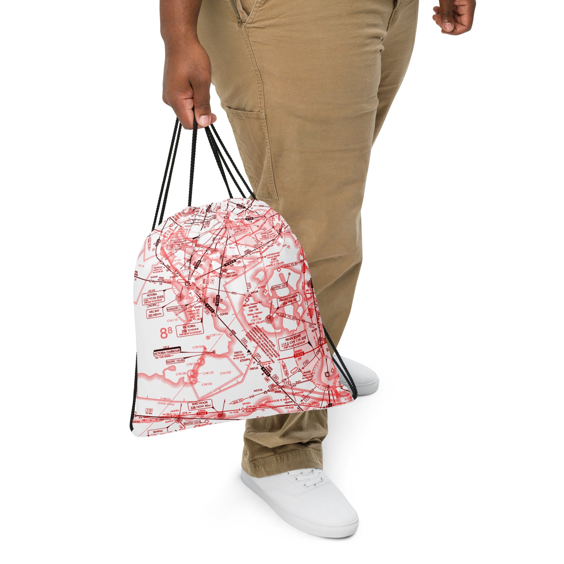 Enroute Low Altitude Chart drawstring bag (ELUS1/red&white)