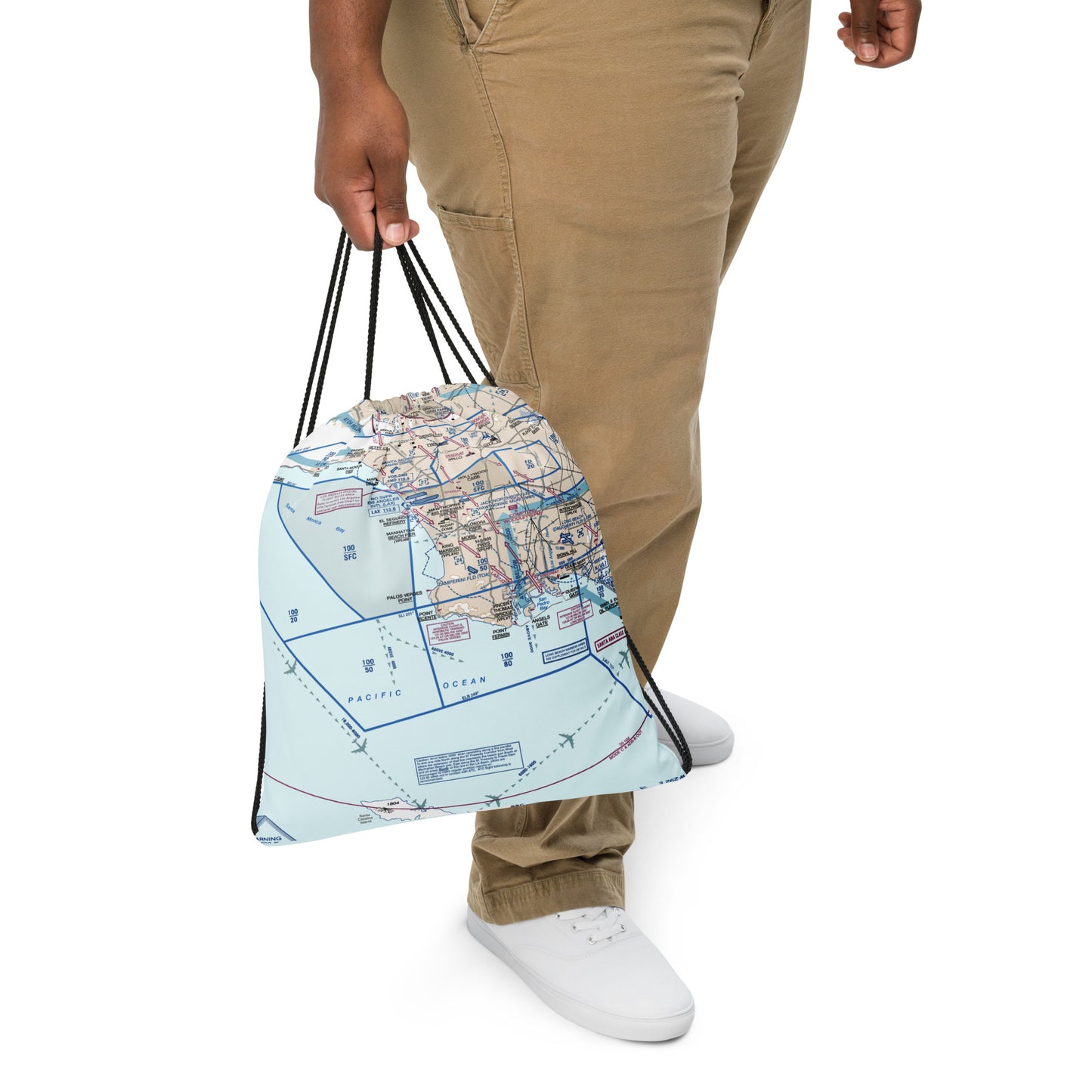 Los Angeles Flyway Chart drawstring bag