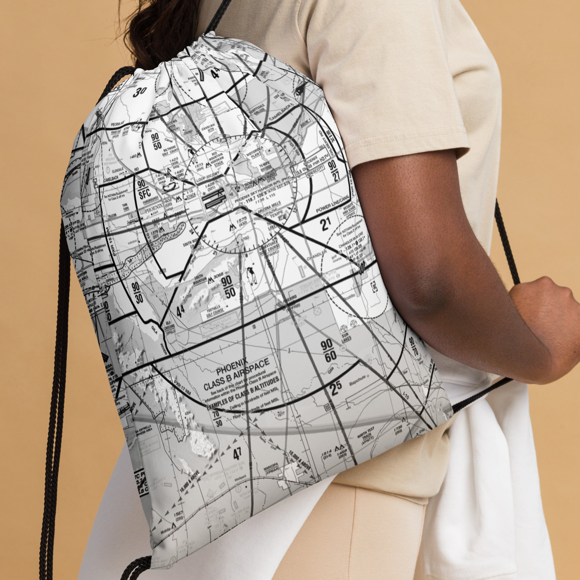 Phoenix TAC Chart drawstring bag (b&w)