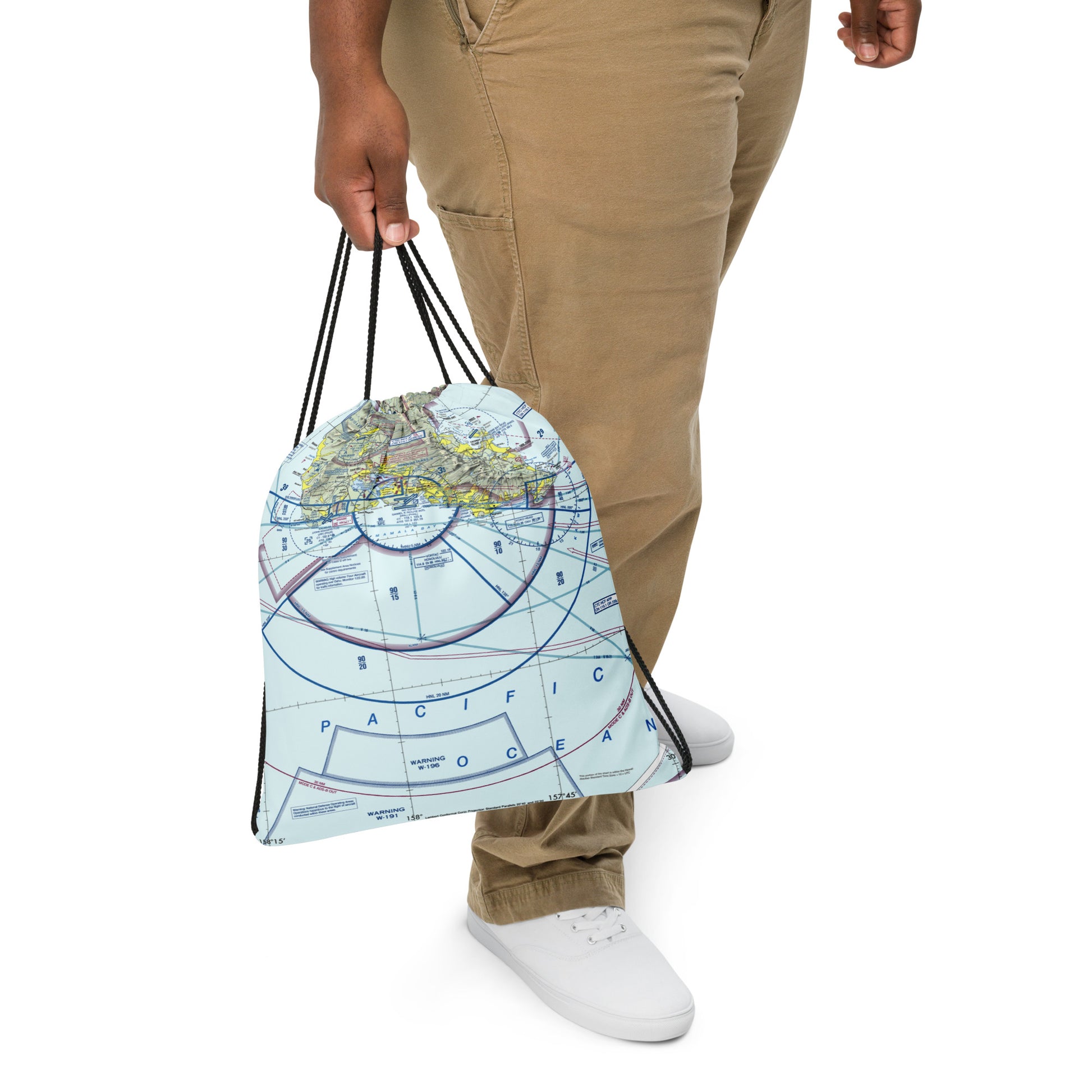 Honolulu Airport Sectional Chart drawstring bag