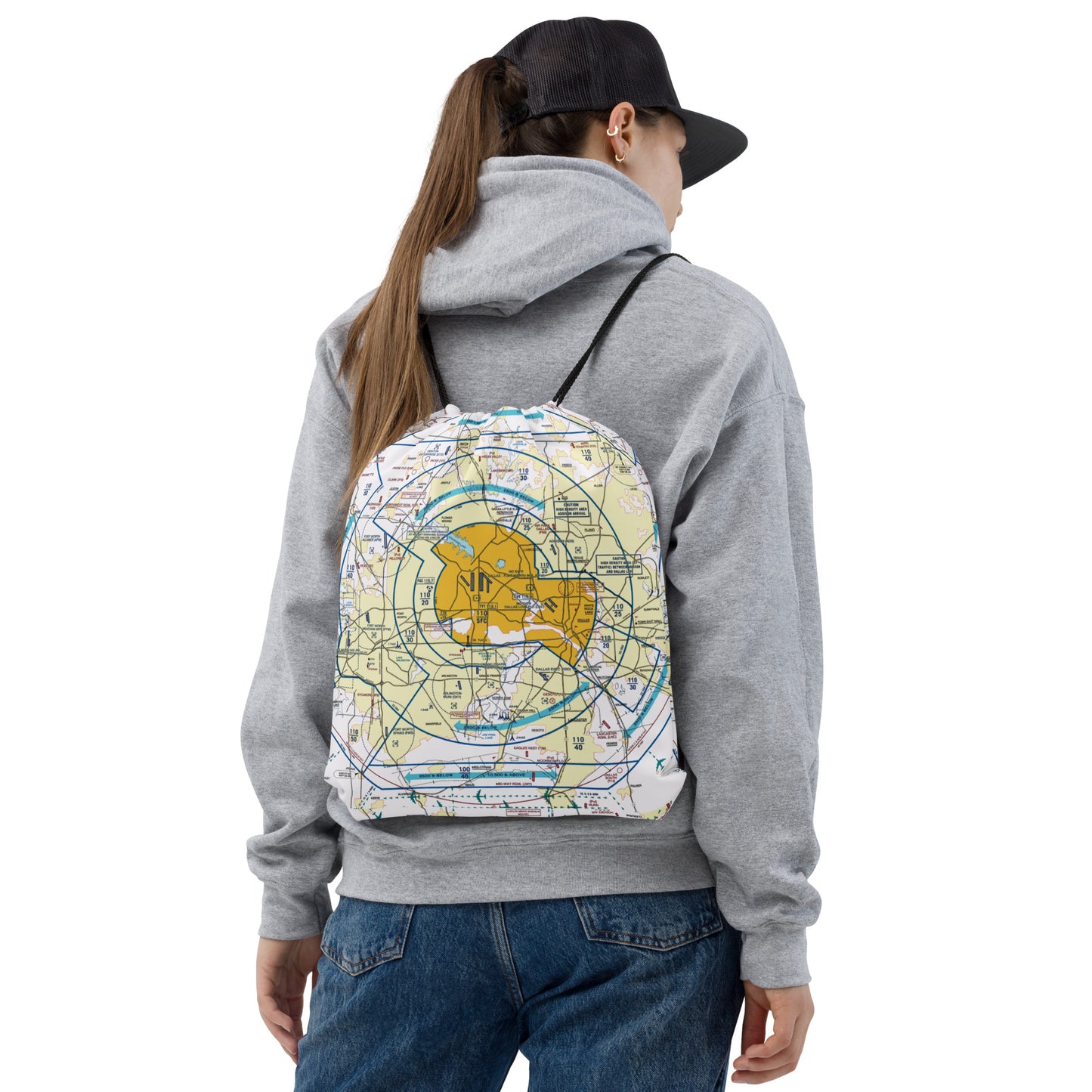 Dallas - Ft. Worth Flyway Chart drawstring bag