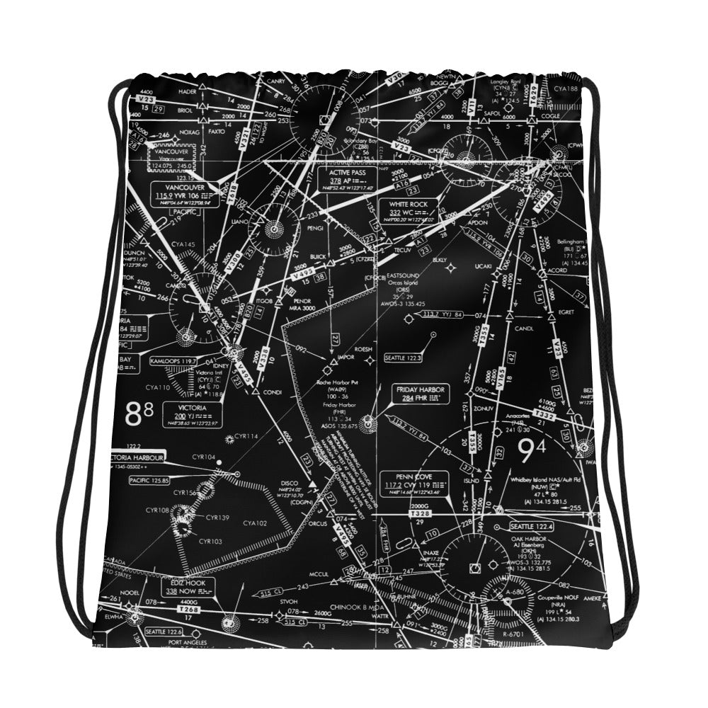 Enroute Low Altitude Chart drawstring bag (ELUS1/b&w)