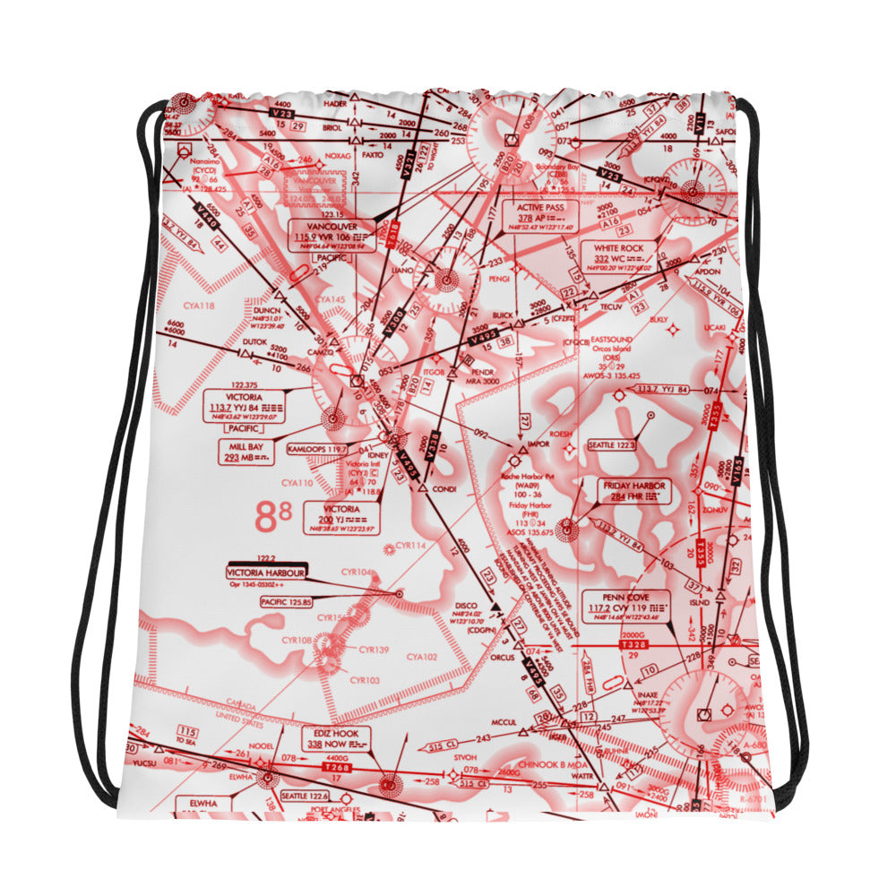 Enroute Low Altitude Chart drawstring bag (ELUS1/red&white)