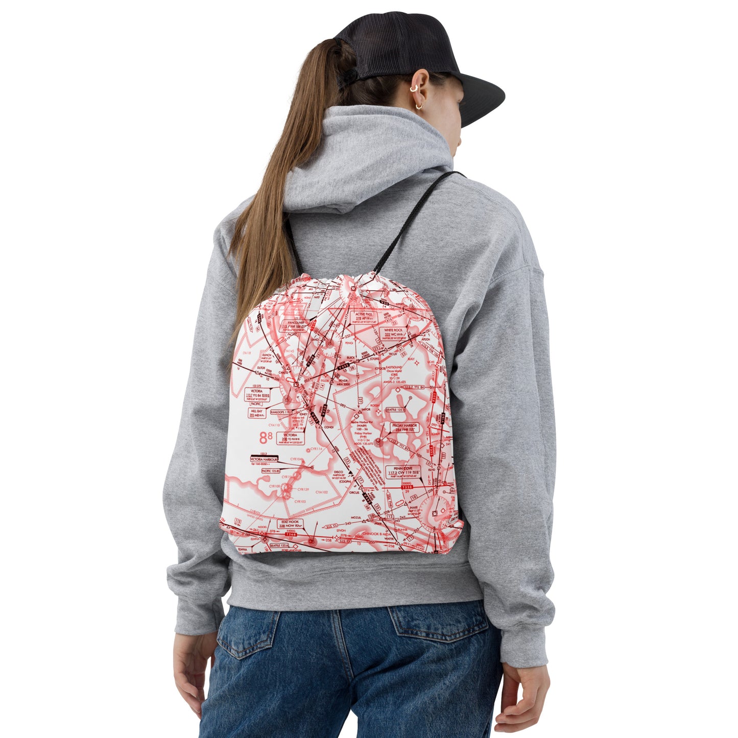 Enroute Low Altitude Chart drawstring bag (ELUS1/red&white)