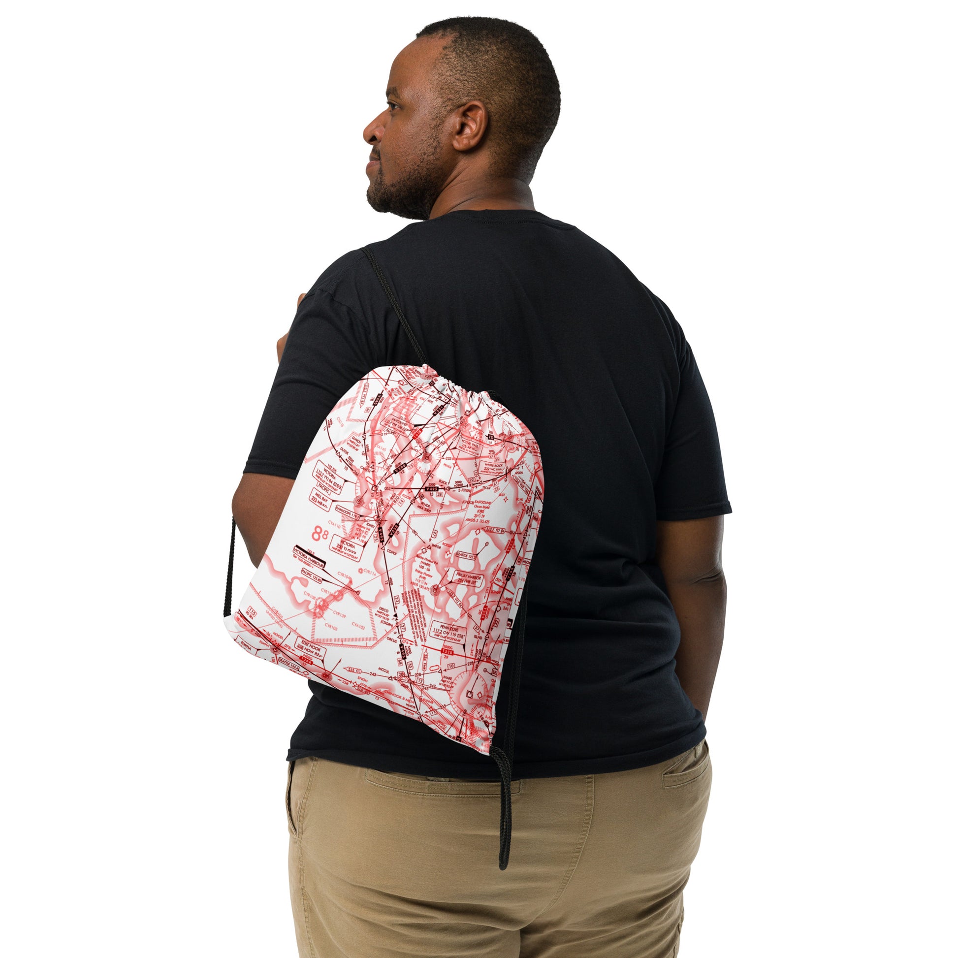 Enroute Low Altitude Chart drawstring bag (ELUS1/red&white)