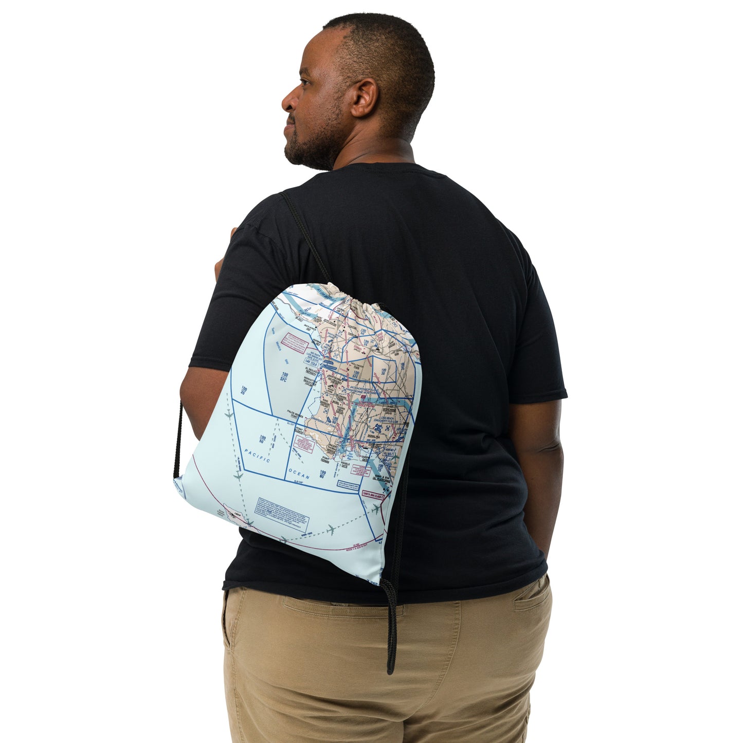 Los Angeles Flyway Chart drawstring bag