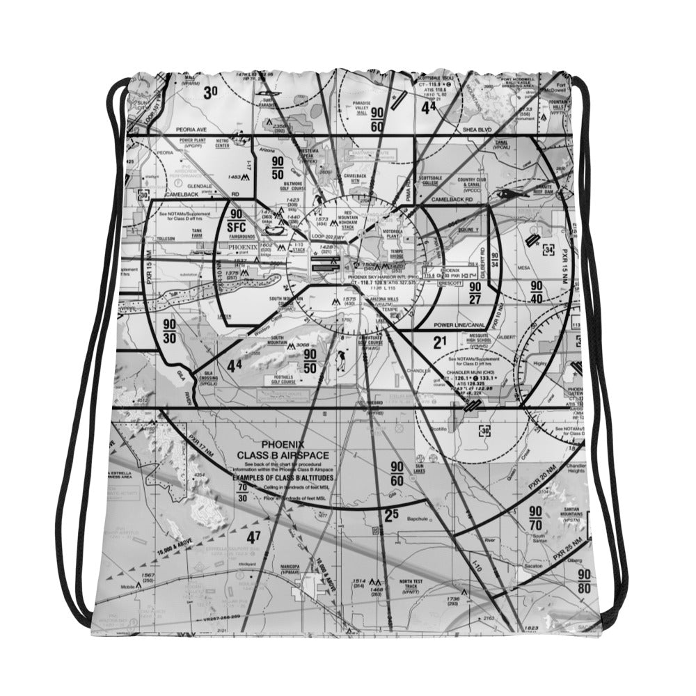 Phoenix TAC Chart drawstring bag (b&w)