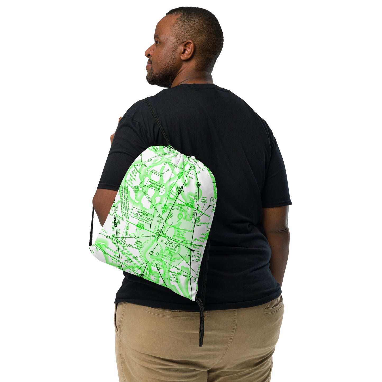 Enroute Low Altitude Chart drawstring bag (ELUS1/green&white)