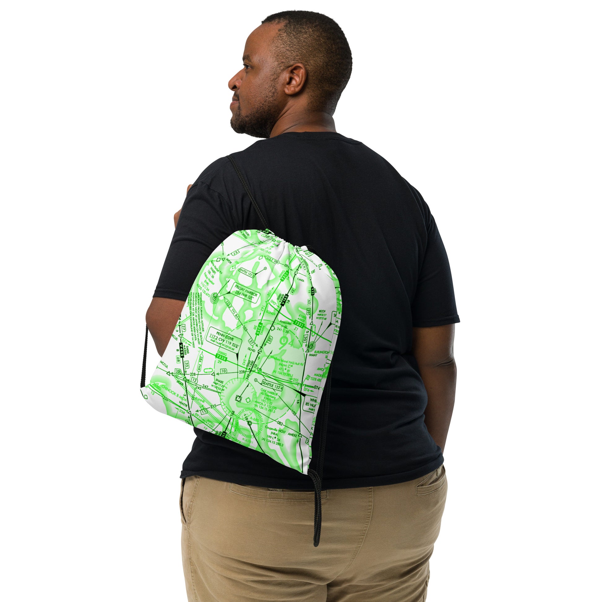 Enroute Low Altitude Chart drawstring bag (ELUS1/green&white)