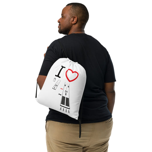 Torrance Airport Runways 29L - 29R / 11L - 11R drawstring bag (white)